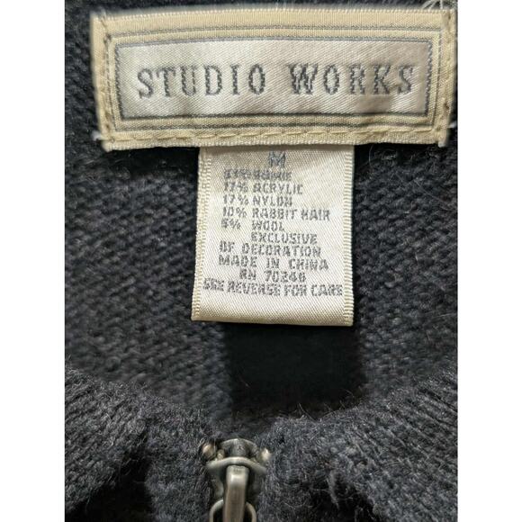 Studio Works Christmas Sweater Womens M Embroidered Embellished Holiday Cardigan - Picture 6 of 8